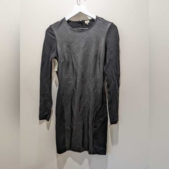 Wilfred Royan Long Sleeve Vegan Leather Two Toned Dress SIZE M NWT - Picture 1 of 10